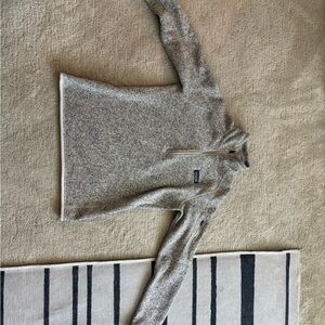 Tan and Gray Marbled Quarter-Zip Pullover